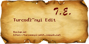 Turcsányi Edit névjegykártya